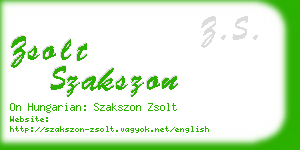 zsolt szakszon business card